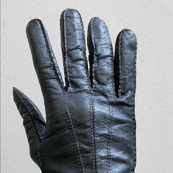 VERSACE Vintage Metallic Leather Gloves - Picture 6 of 12